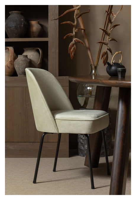 Vogue Dining chair, Green velvet