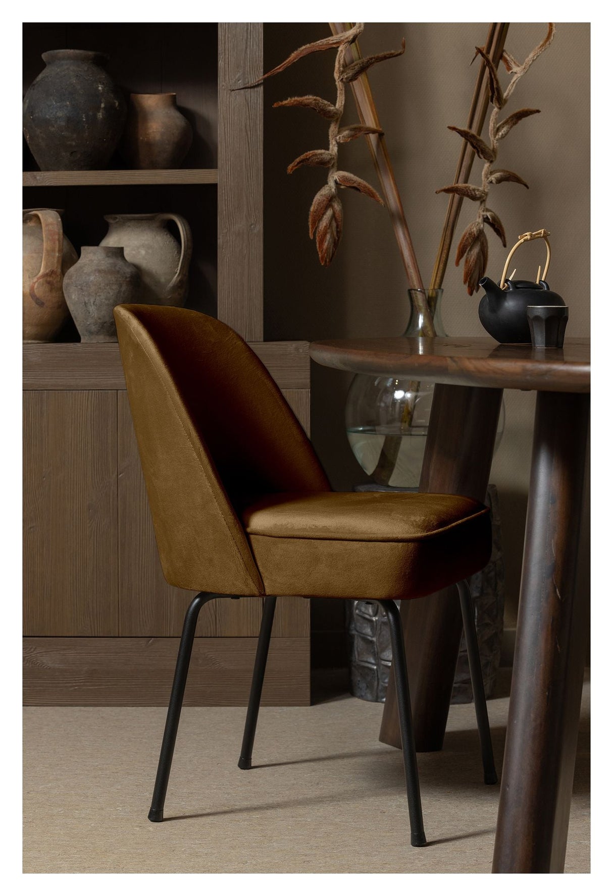 Vogue Dining chair - Honey yellow velvet