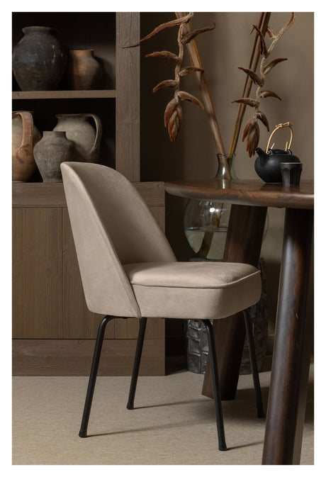 Vogue Dining chair, Khaki velvet