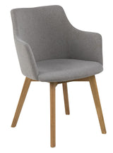 Bess Dining chair w/armrests, Light gray