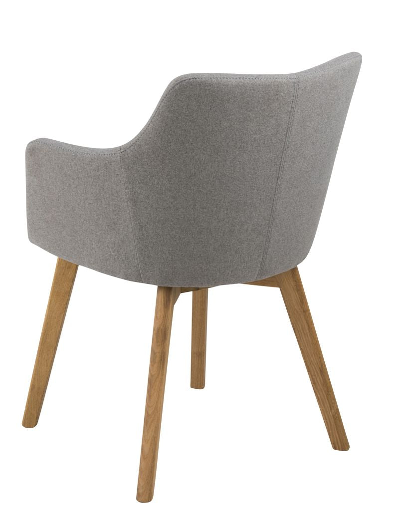 Bess Dining chair w/armrests, Light gray