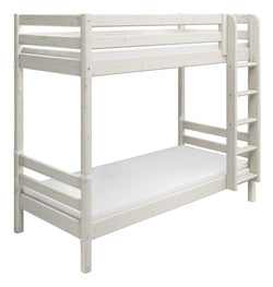 Classic Bunk Bed with Straight Ladder 90x200, White