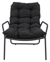 Bloomingville Boel Deckchair with footstool, Black, Metal