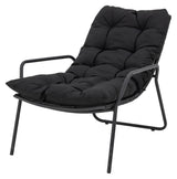 Bloomingville Boel Deckchair with footstool, Black, Metal