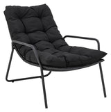 Bloomingville Boel Deckchair with footstool, Black, Metal