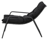 Bloomingville Boel Deckchair with footstool, Black, Metal