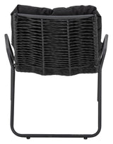 Bloomingville Boel Deckchair with footstool, Black, Metal