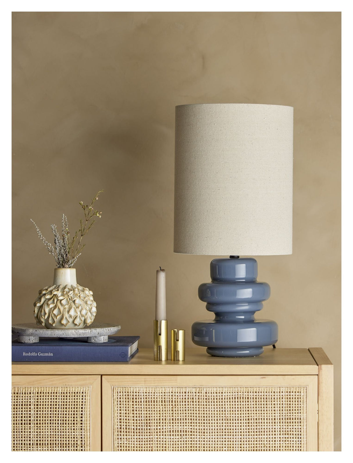 Bloomingville Fabiola Table Lamp Blue Glass