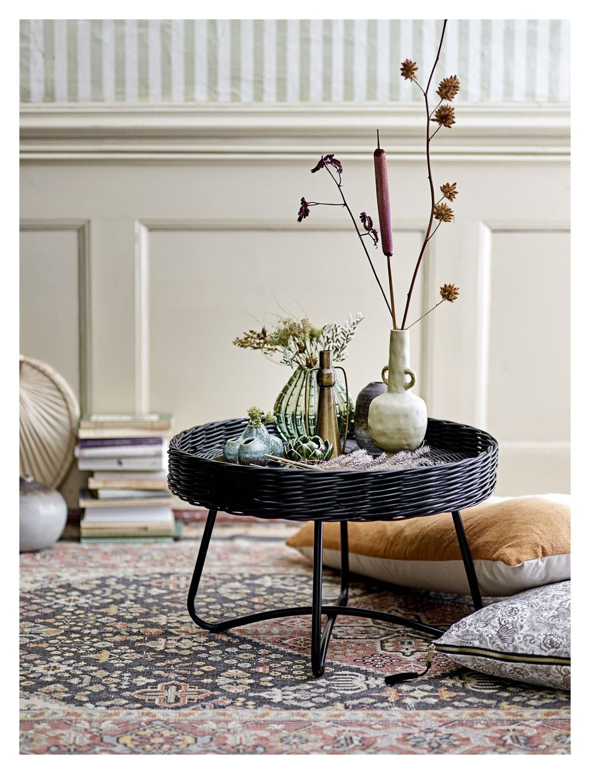 Bloomingville Hattie Coffee Table, Black Rattan