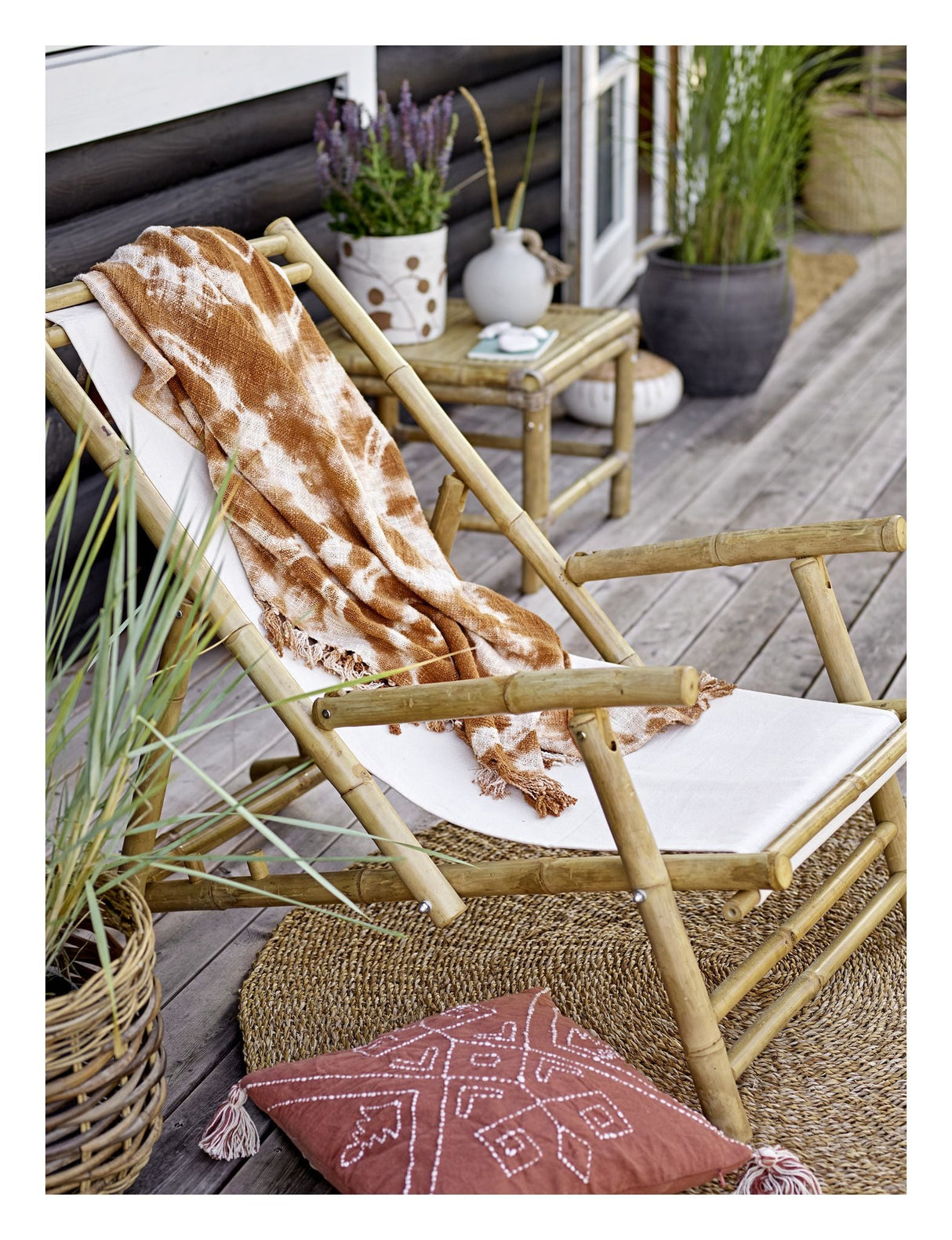 Bloomingville Corfu Deck Chair, Bamboo