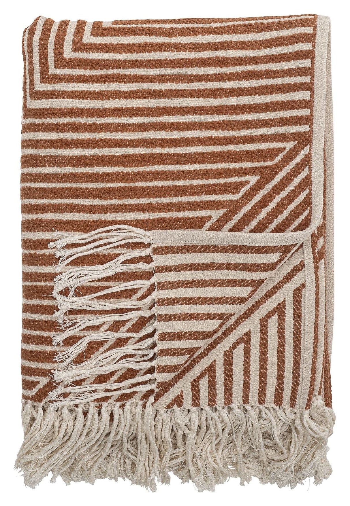 Bloomingville Madeleine Cozy Blanket Orange, Cotton