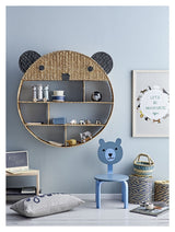 Bloomingville Mini Bookshelf Teddy Bear - Natural Wicker