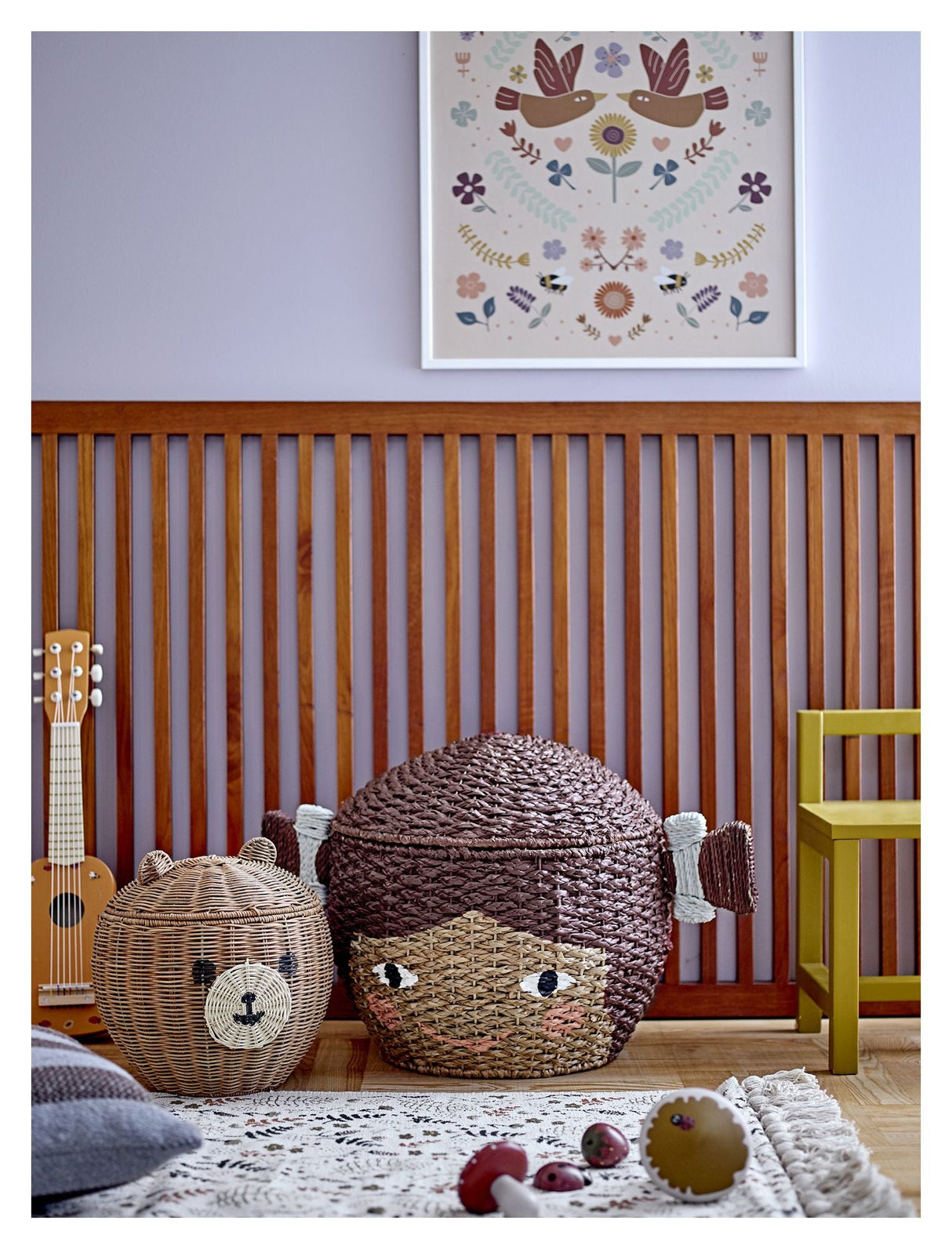 Lill Basket with Lid, Brown Bankuan Grass