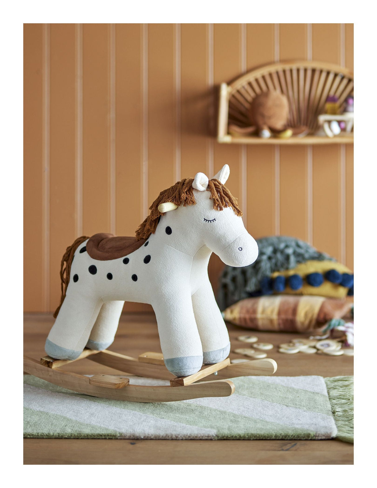 Merlen Rocking Toy Horse White Polyester