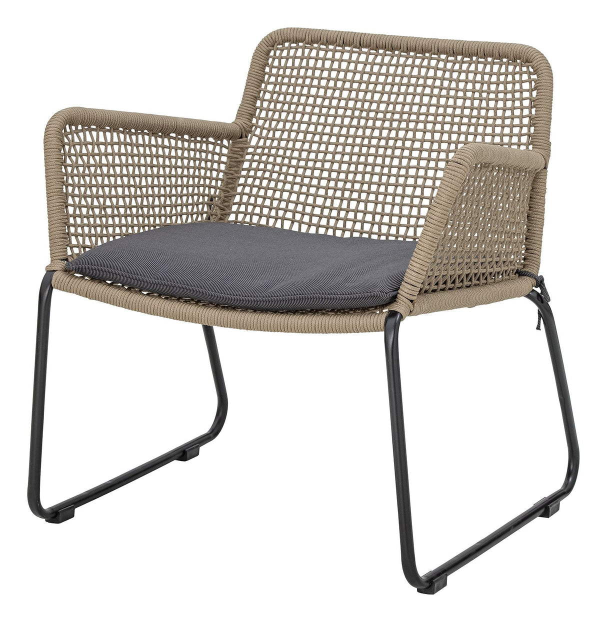 Bloomingville Mundo Lounge Chair with Cushion, Brown Metal