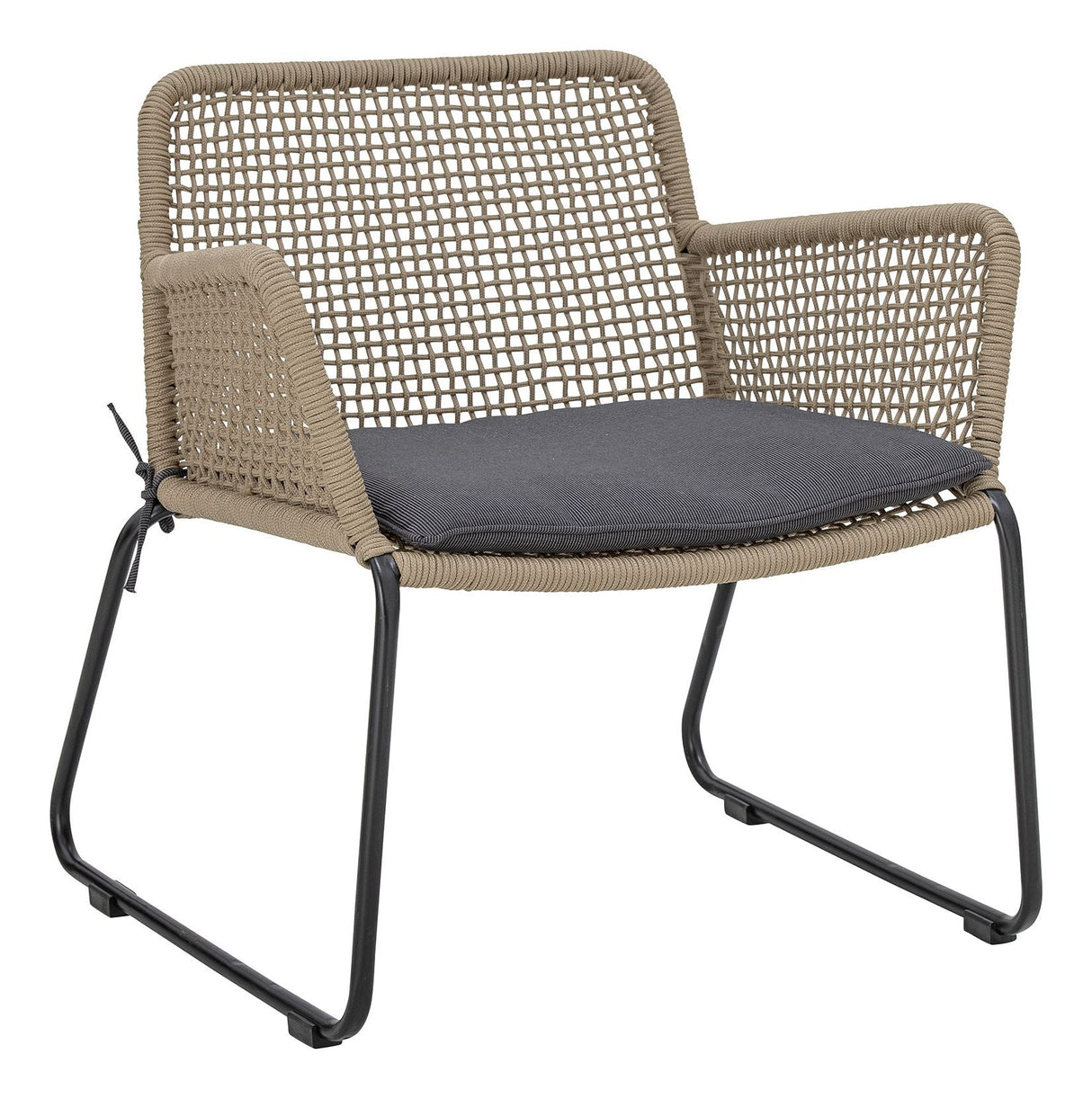 Bloomingville Mundo Lounge Chair with Cushion, Brown Metal