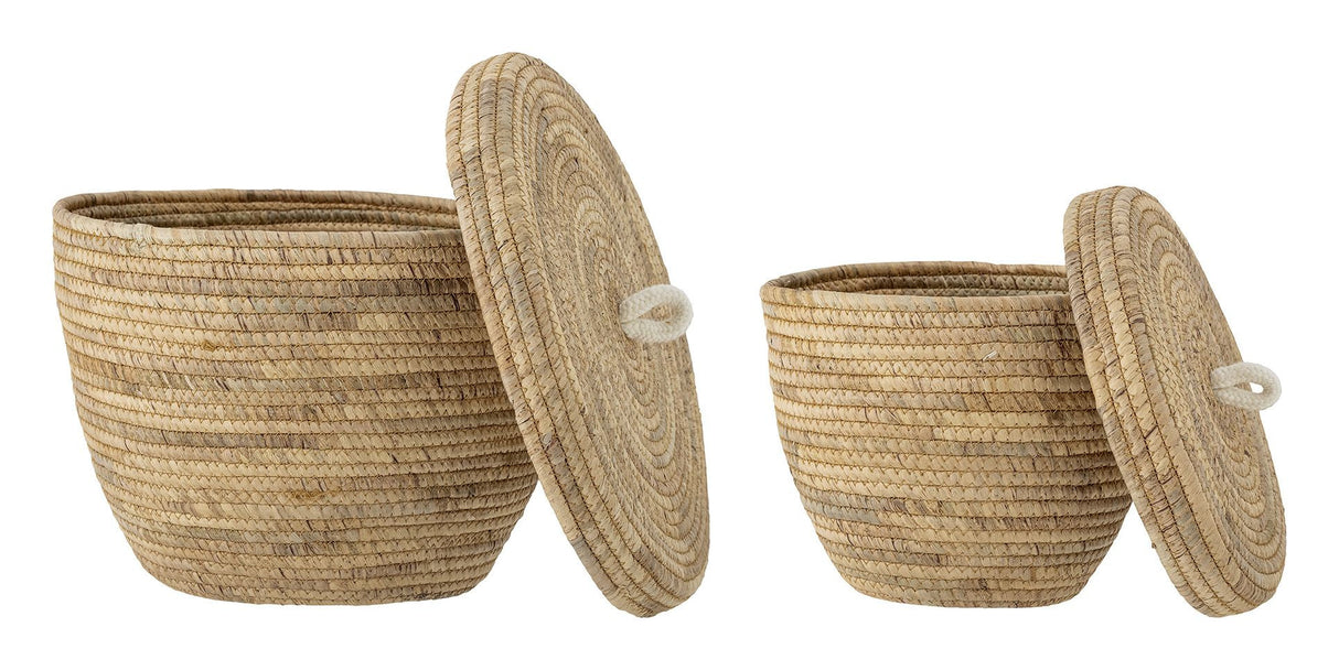 Bloomingville Noi Basket set of 2 m. lid, Nature