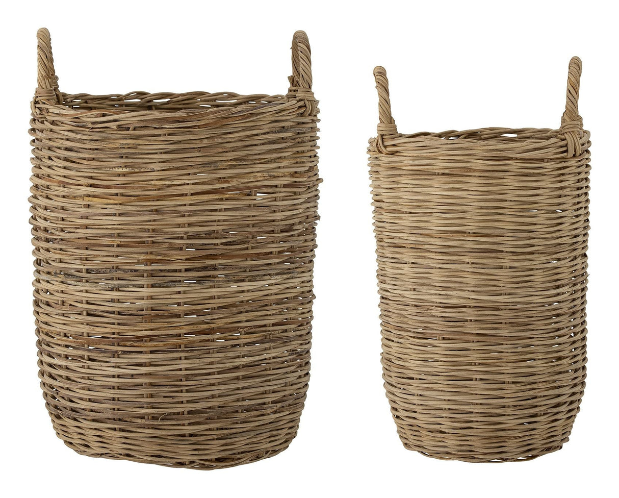 Bloomingville Seed Basket Set of 2, Rattan/Brown