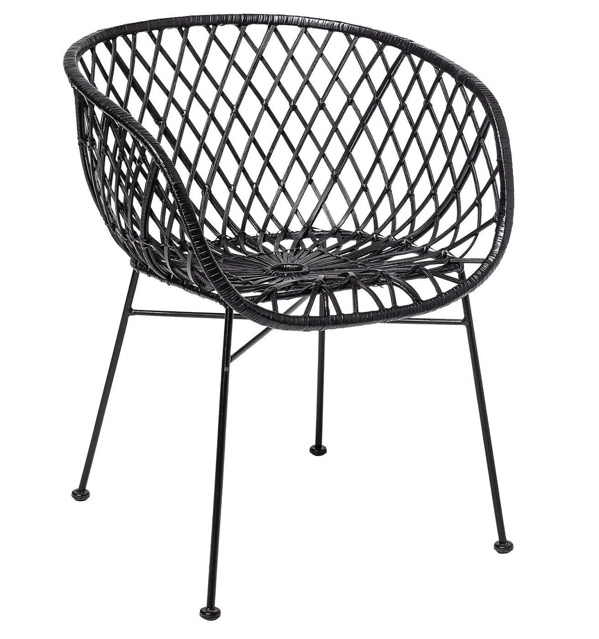 Bloomingville Dining Chair, Black Rattan