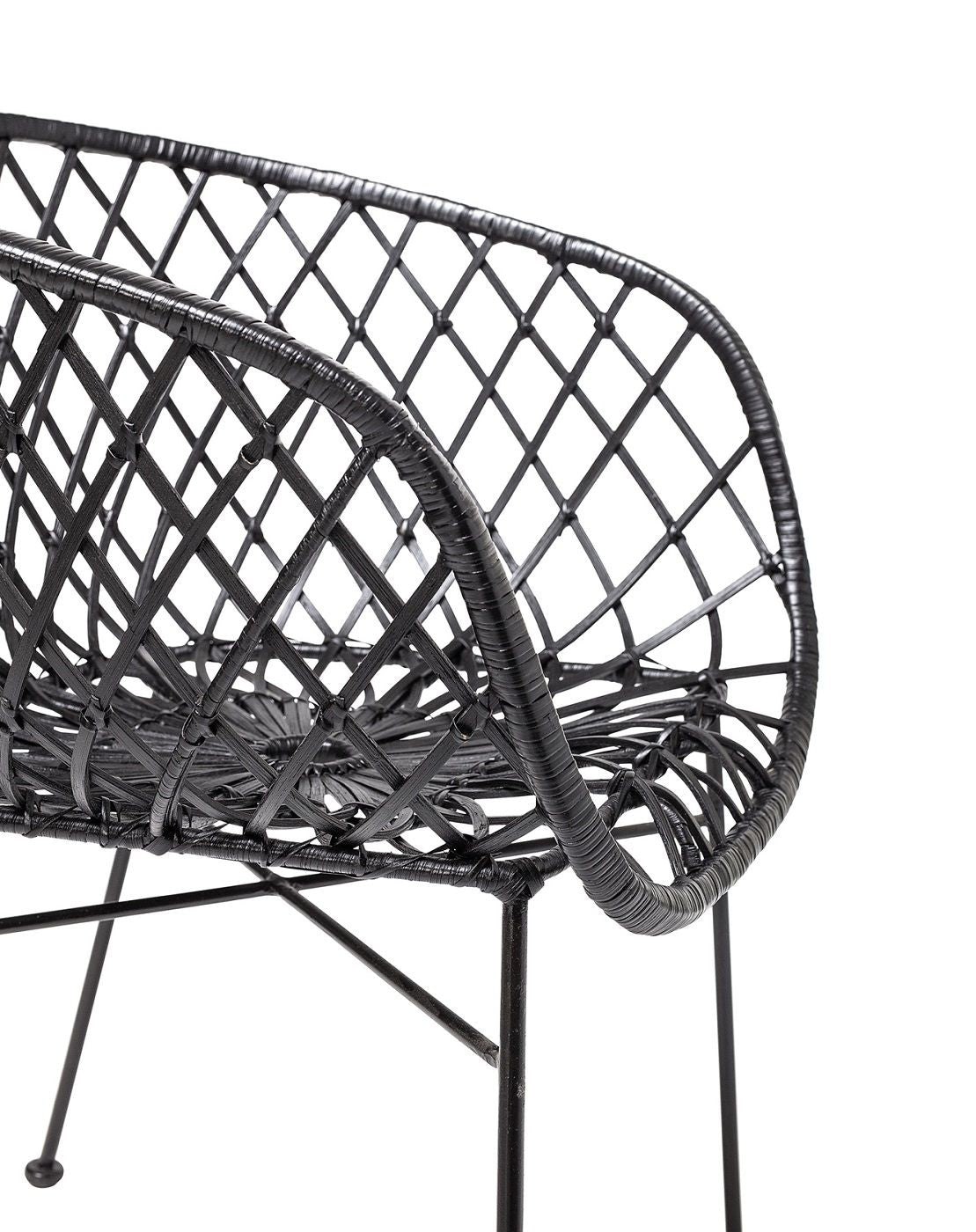 Bloomingville Dining Chair, Black Rattan