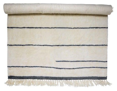 Bloomingville Wool Carpet White with Line