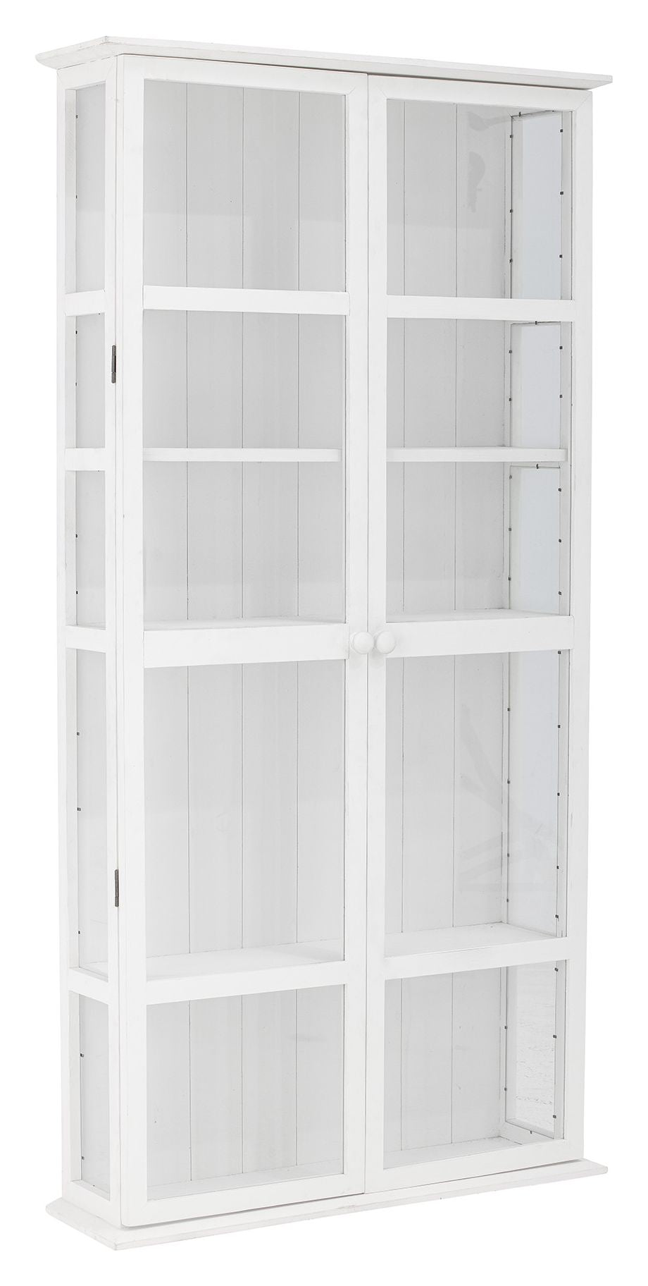 Bloomingville Wila Vitrineskab, w. 2 glass doors and shelves, White, Pine