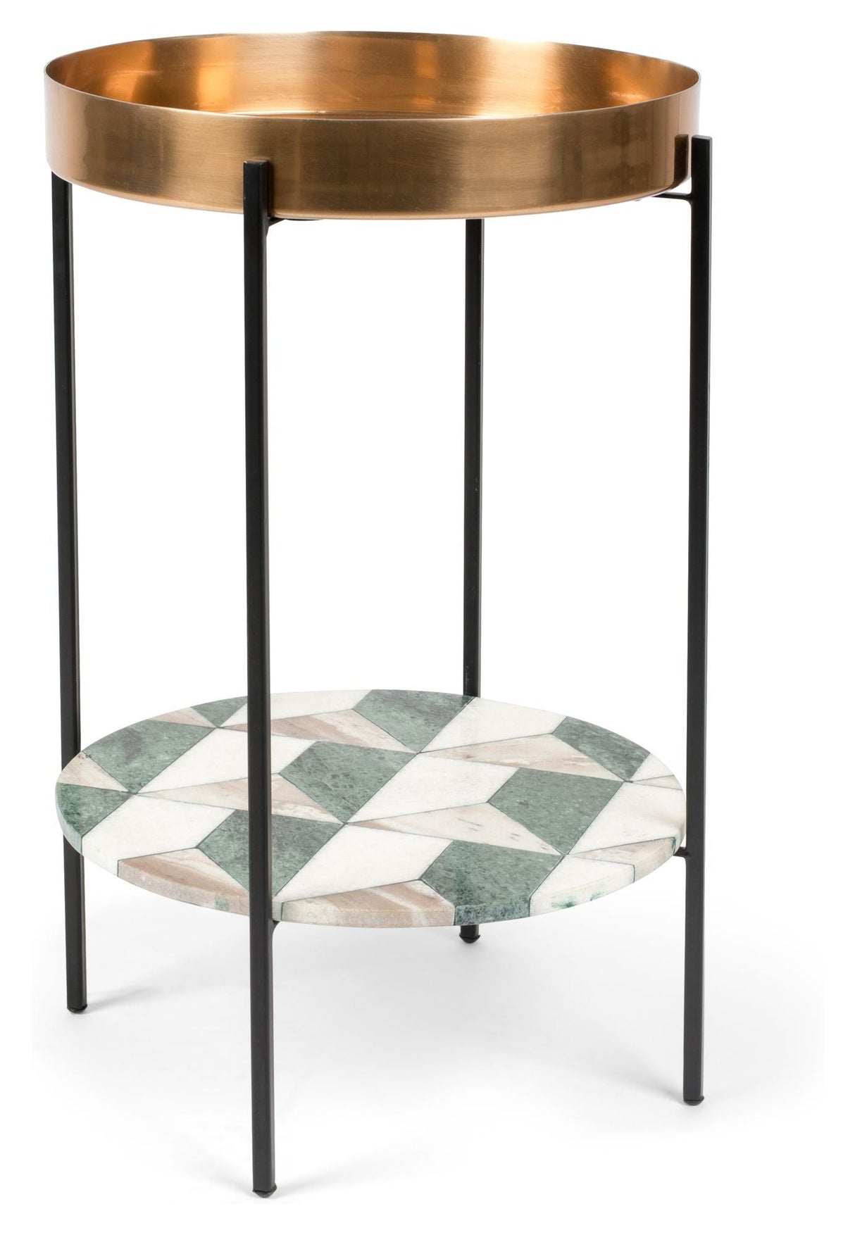 Another Marble Side Table, Brass, Ø37