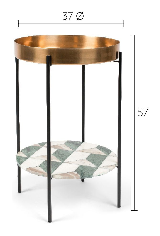 Another Marble Side Table, Brass, Ø37