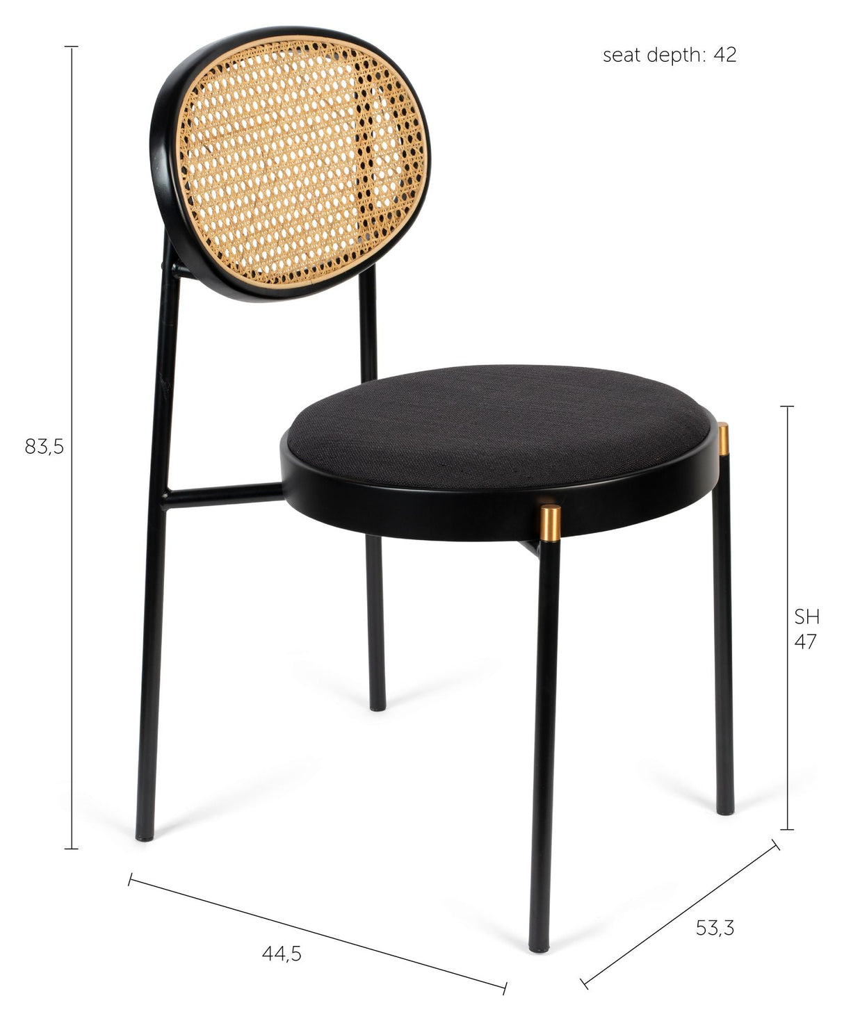 Don´t Stop The Webbing Dining Chair, Black, Rattan