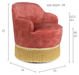 Fringe Me Up Lounge Chair, Rosa Velour