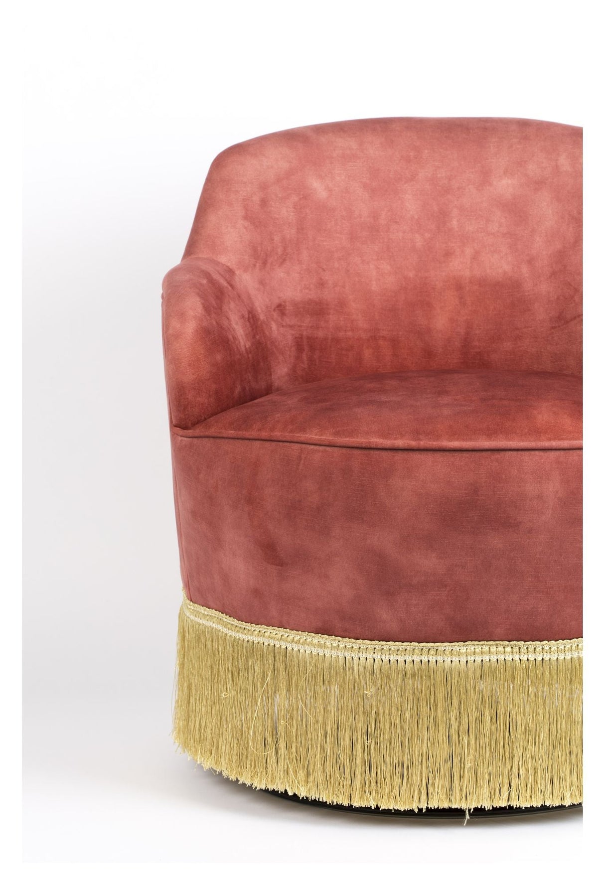 Fringe Me Up Lounge Chair, Rosa Velour