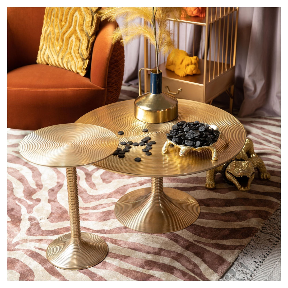 Hypnotising Side Table Gold, Ø37