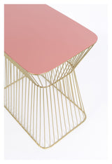 No Offence Side Table - Pink/Brass, 45x29.5