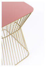 No Offence Side Table - Pink/Brass, 45x29.5