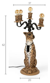 PROUDLY CROWNED PANTHER Floor Lamp, Stained