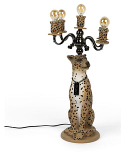 PROUDLY CROWNED PANTHER Floor Lamp, Stained