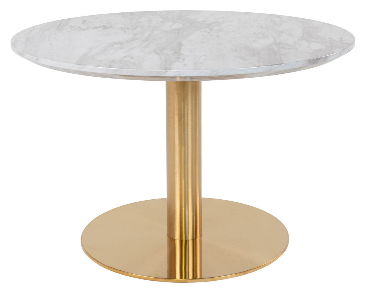 Bolzano Coffee table with marble look top Ø70, Brass legs