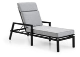 Brafab Belfort Sunbed w/Cushion, Black/Gray