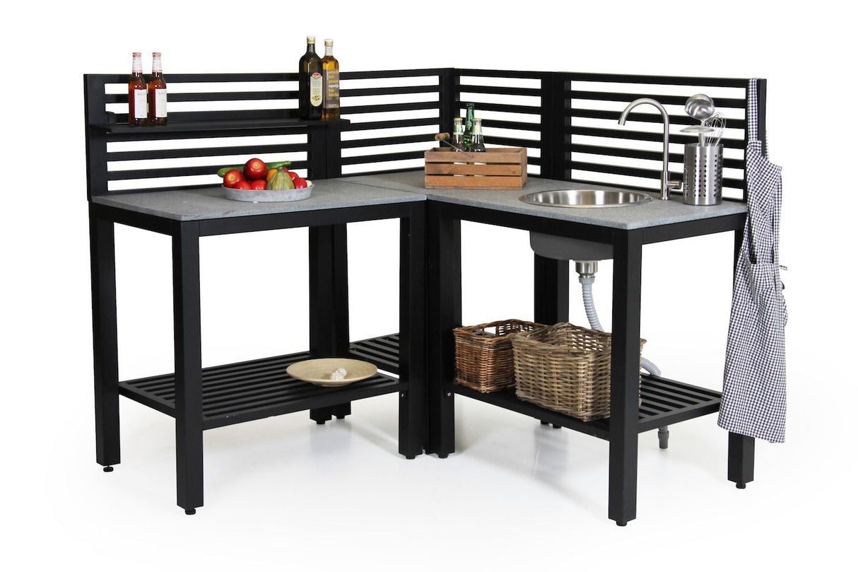 Brafab Bellac Outdoor kitchen w/sink, Black