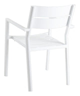 Delia Garden Chair w. arm, White metal