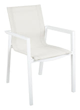 Delia Garden Chair w. arm, White / off-white textiline