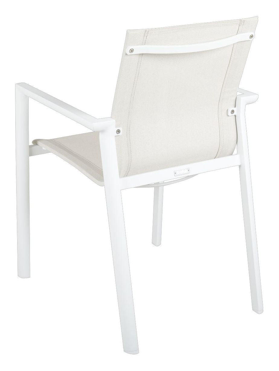 Delia Garden Chair w. arm, White / off-white textiline