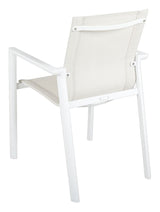 Delia Garden Chair w. arm, White / off-white textiline