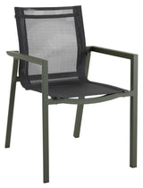 Brafab Delia Garden Chair with armrests, Moss Green/Gray Textiles