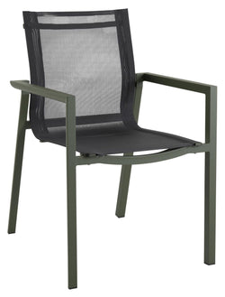 Brafab Delia Garden Chair with armrests, Moss Green/Gray Textiles