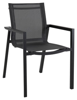 Brafab Delia Garden Chair with armrests, Black/Gray Textiles