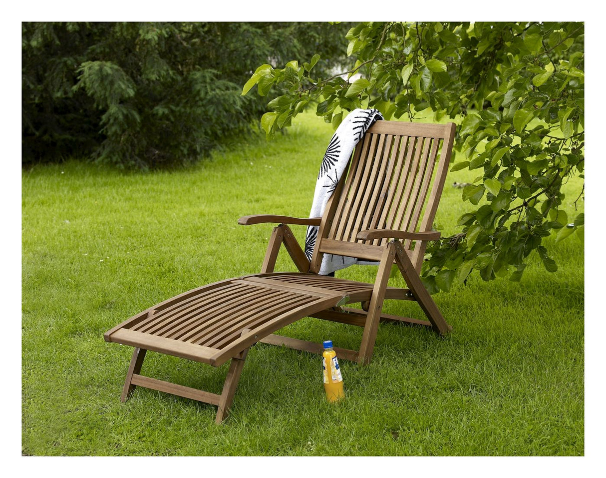 Everton Deckchair, solid Acacia