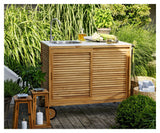 Brafab Figlia Outdoor Kitchen Teak, White