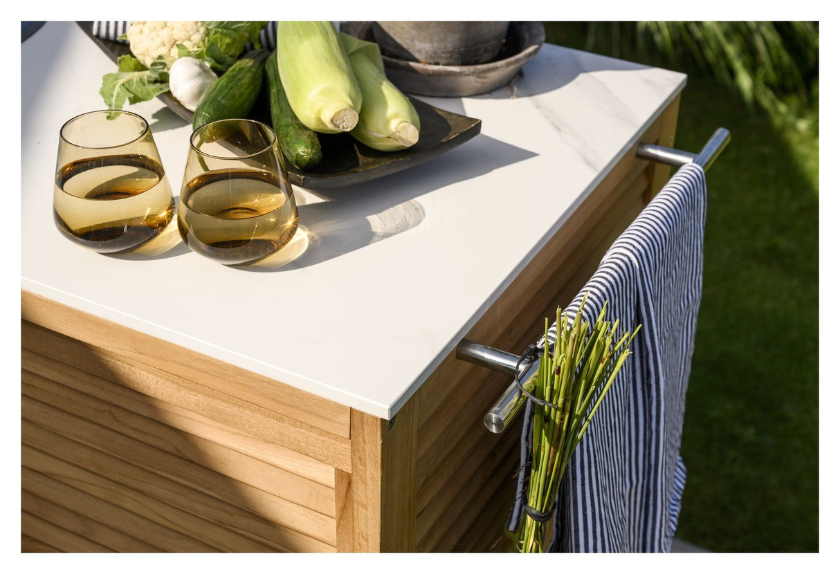 Brafab Figlia Outdoor Kitchen Teak, White