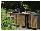 Fornax Outdoor Kitchen Corner, Black/Teak